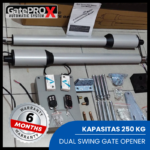 GAMBAR KELENGKAPAN GATE PRO X ELECTRIC SWING GATE DUAL OPENER 250 KG MESIN PAGAR AYUN MURAH